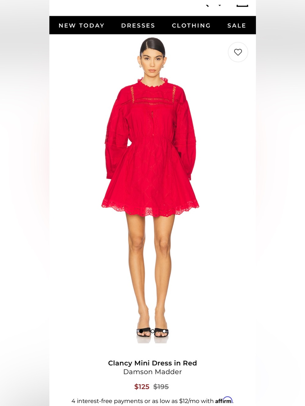 Damson Madder Clancy Mini Dress in Red